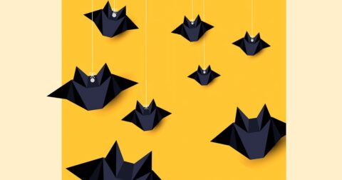 pliages papier en forme de chauve-souris