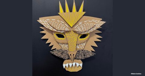 masque totem réalisé en loisirs créatifs