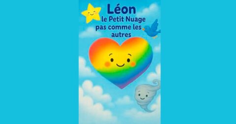 Couverture d'un livre jeunesse avec un cœur arc-en-ciel