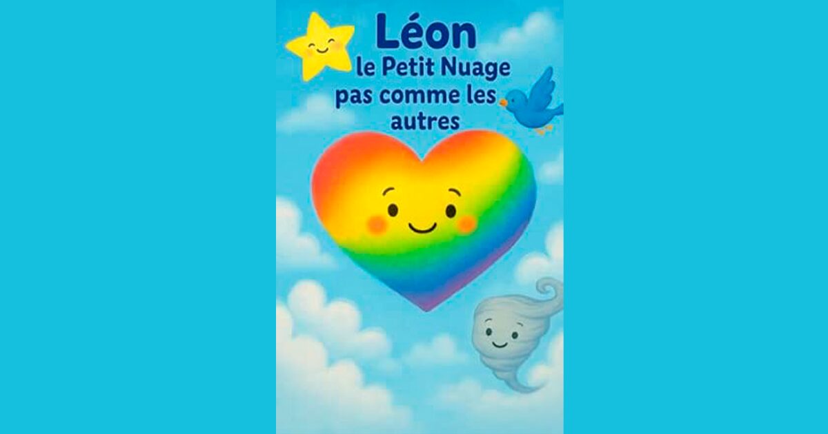 Couverture d'un livre jeunesse avec un cœur arc-en-ciel