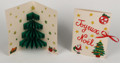 Deux cartes de Noël pop-up avec sapin