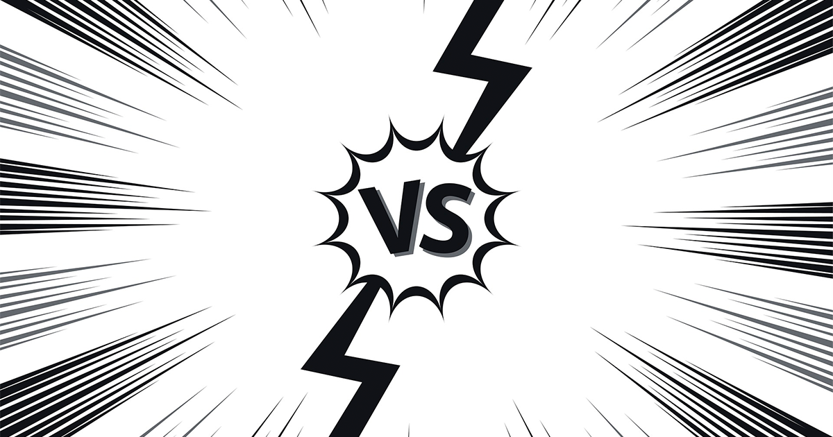 illustration manga d'un combat "VS"
